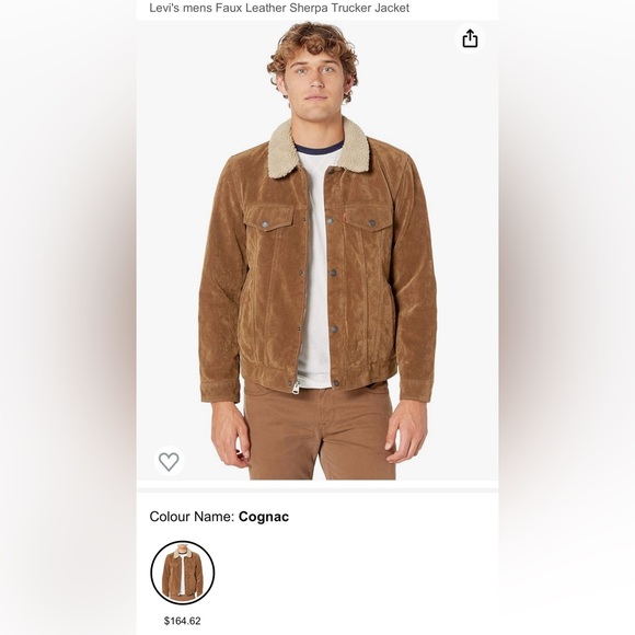 Levi’s Faux Leather Sherpa Trucker Jacket - Picture 2 of 2